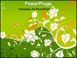 PowerPoint Template - abstract green floral background