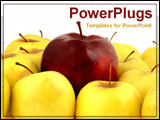 PowerPoint Template - a red apple with yellow apples