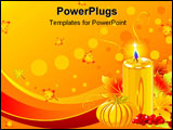 PowerPoint Template - Holiday candles background with pumpkins and candle