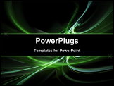 PowerPoint Template - Abstract green element on black background