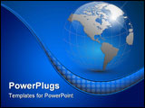 PowerPoint Template - Abstract background blue with earth globe vector