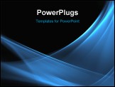 PowerPoint Template - Blue abstract waves on a black background:3D rendered fractal.
