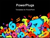 PowerPoint Template - Abstract mathematics background with colorful numbers and symbols