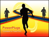 PowerPoint Template - abstract sport vector with silhouette of running man
