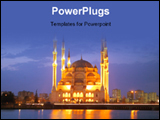 PowerPoint Template - The Mosque in Adana Turkey at Night.