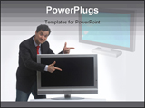 PowerPoint Template - Salesman presenting a Plasma-TV