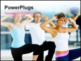 PowerPoint Template - group of gym people in an aerobics class