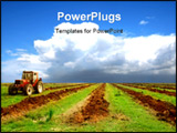 PowerPoint Template - a agriculture landscape with a big tractor