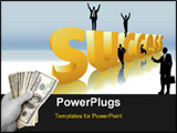 PowerPoint Template - teamwork of a company - employees are working at the success