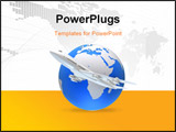 PowerPoint Template - 3d rendered illustration of a global and a plane