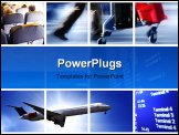 PowerPoint Template - Transport concept with airplane and people in in action