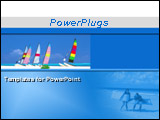 PowerPoint Template - Boats on the beautiful beach and a couple holding lilos