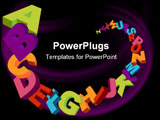 PowerPoint Template - colorful 3d alphabet letters vector background and sample text