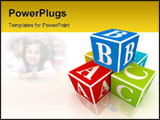 PowerPoint Template - A B and C written on colourful blocks