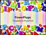 PowerPoint Template - Macro composition of many colorful plastic toy letters