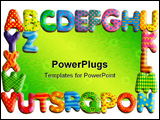 PowerPoint Template - Isolated frame made with coloured alphabet toys letters