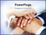 PowerPoint Template - Heap of human hands lying on each other symbolizing power and union