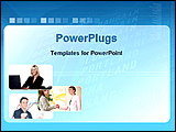 PowerPoint Template - image of business persons in a animated background