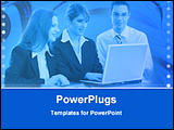 PowerPoint Template - image of business persons in a animated background