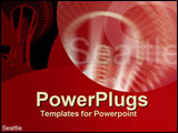 PowerPoint Template - The Space Needle soars in the background over a rich red foreground