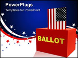 PowerPoint Template - vote! american flag symbolically used to cast a ballot. isolated on a white background.
