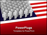 PowerPoint Template - The united state flag each state is a man