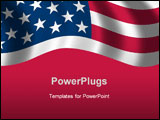 PowerPoint Template - flag of the USA waving in the wind