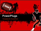 PowerPoint Template - grunge american football poster with players and ball on black and white vector illustration