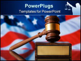 PowerPoint Template - Wooden justice gavel and block with brass
