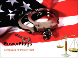 PowerPoint Template - flag and handcuffs with blur effect.
