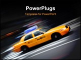 PowerPoint Template - Motion blur image of yellow Taxi in New York