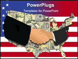 PowerPoint Template - Handshake with American map flag and currency