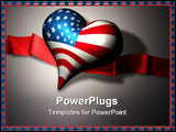 PowerPoint Template - illustration of a heart with the american flag on it