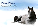 PowerPoint Template - A horse behind a icy mountain