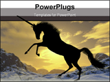 PowerPoint Template - A fantastic unicorn silhouetted against the sunset