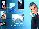 PowerPoint Template - animated business background with a business person
