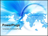 PowerPoint Template - Abstract blue background with dots world and speed