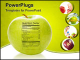 PowerPoint Template - The nutrition facts stamped on an apple.