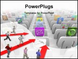 PowerPoint Template - any people with app tiles for heads stand in rows symbolizing the vast selection of the online soft