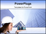 PowerPoint Template - Woman Holding Buildings
