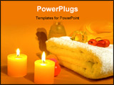 PowerPoint Template - aromatherapy with burning candles white towel and ingredient
