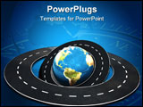 PowerPoint Template - 3d illustration of earth globe and roads around it