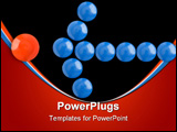PowerPoint Template - blue arrow with red point over white background