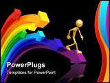 PowerPoint Template - 3d illustration rainbow arrows with a prism