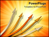 PowerPoint Template - Orange arrows with up direction. 3d rendered illustration.
