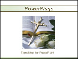 PowerPoint Template - Cross on Bible and white roses over white background