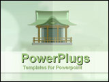 PowerPoint Template - Japanese house in jade green