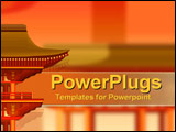 PowerPoint Template - Oriental reds and oranges with architecture