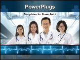 PowerPoint Template - Asian medical team standing inside hospital building