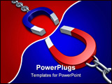 PowerPoint Template - Magnet attraction (concept with 3D rendered models of horseshoe magnet)
